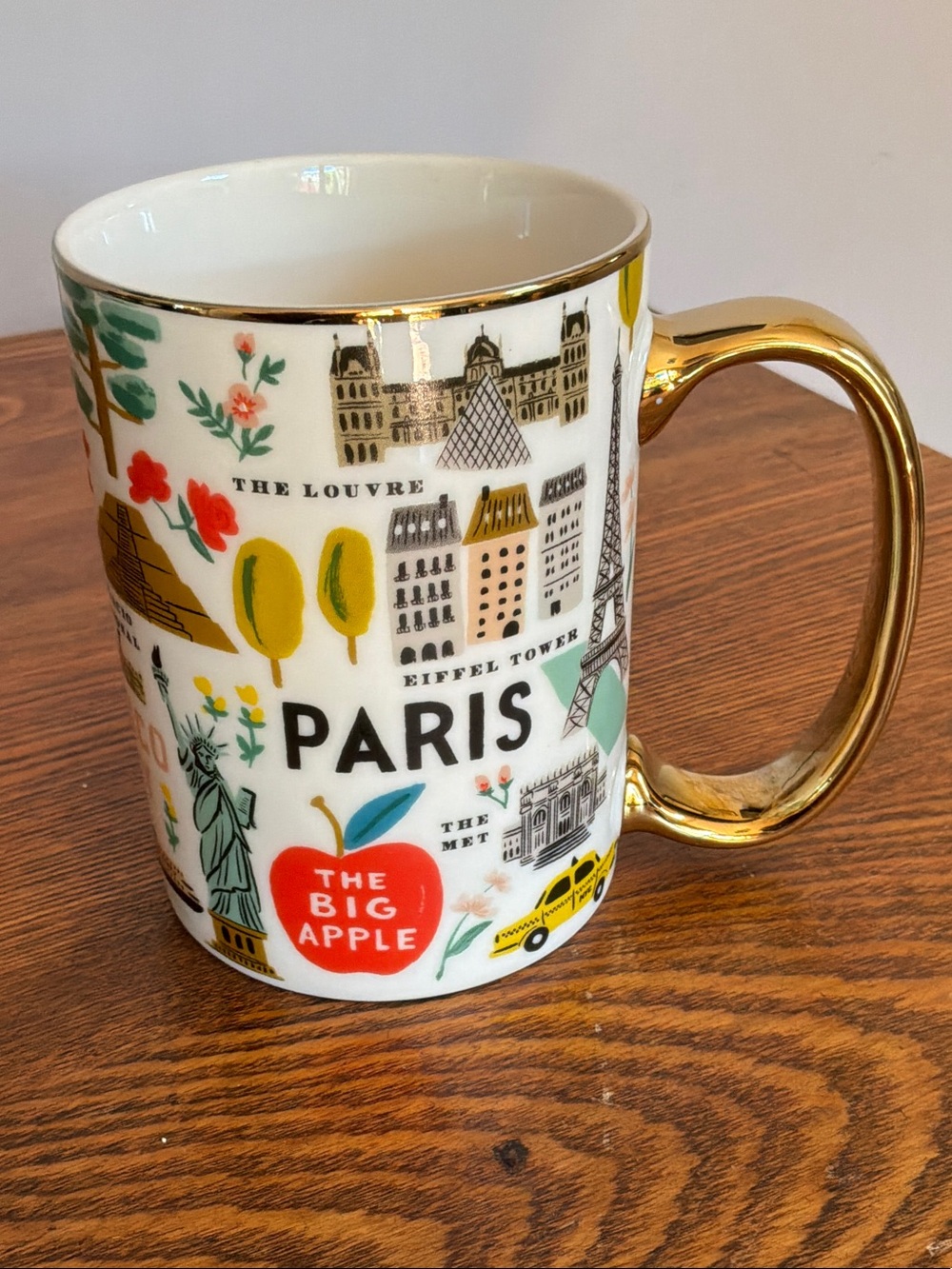 Rifle Paper Co. Bon Voyage Illustration Mug with Gold Handle